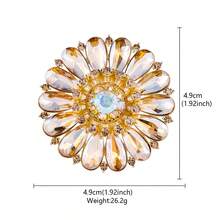 1pc Elegant Alloy Inlaid Sparkling Rhinestone Crystal Glass Sunflower Shaped Decorative Brooch Suitable For Women Party Wear - Sunflower - View 6