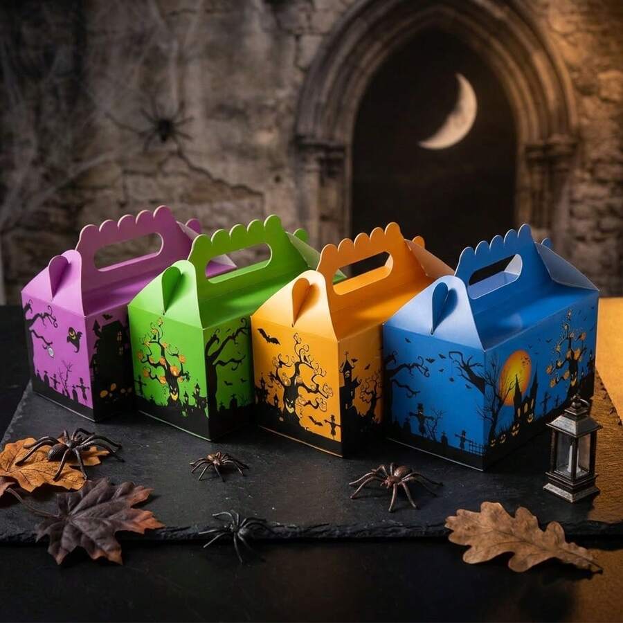 KEXINGYIYI 4/12/24pcs Halloween Gift Boxes Party Packaging Supplies