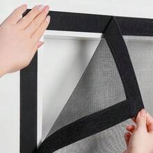 1pc Black Fiberglass Anti-Mosquito & Fly Window Screen, Suitable For Window Mosquito Protection, Summer Mosquito-Proof Window Curtain - Black - View 3