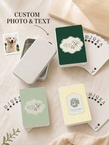 Custom Line Art Pet Playing Cards, Custom Sketch Portrait From Your Pet Photo, Personalized Names Text. Elegant Custom Poker Set, Unique Keepsake Gift For Pet Lovers, Suitable For Family Game Nights, Party Entertainment And Special Occasion Souvenirs - Multicolor - View 10