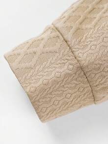Men's Spring/Autumn Daily Commute Fashion Casual New Jacquard Polo Shirt And Long Pants Set - Khaki - View 6
