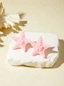 1 Pair/Fashionable Bohemian Style 3D White Dot Starfish Earrings, Suitable For Women's Beach Vacation Jewelry Gift - Multicolor - View 7