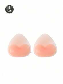 1 Pair Triangle Silicone Self-Adhesive Breast Pads, Invisible Thickened Push-Up Lining, Reusable Waterproof Lift Cup, Suitable For Bikini, Dress And Swimsuit - Multicolor - View 12