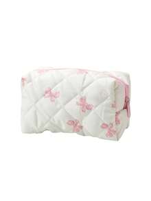 A Exquisite Checkered Bow Pattern Portable Pencil Case, Desktop Organizer Storage Bag, Stationery Storage Pencil Case, Back To School, First Day Of School - Multicolor - View 28