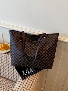 新款女款大容量休閒通勤單肩包，輕量極簡手提包，時尚百搭托特包 - 彩色 - 查看 9