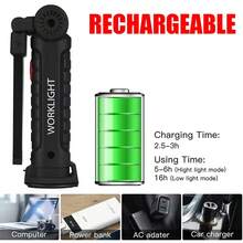 1/3PCS COB LED Handheld Work Light USB Rechargeable Dimmable Flashlight Inspection Lamp With Magnet & Hook - Multicolor - View 7