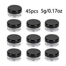 25個迷你透明面霜罐 3g/5g，空塑料化妝品容器，透明樣品瓶，眼影/護唇膏容器，旅行必備樣品化妝罐，空迷你瓶，適用於感恩節、萬聖節和聖誕節 - 黑色 - 查看 14
