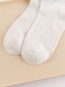 Calcetines cortos de algodón puro con cuello multicolor, ligeros y transpirables, alta elasticidad, antibacterianos & resistentes al olor, suaves & cómodos, para usar en todas las estaciones, tejido de punto transpirable, minimalista, para casa, casual & vacaciones - Multicolor - Ver 6