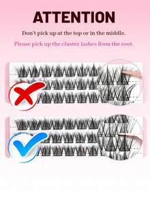 Lvcheryl 100 Clusters Fluffy Messy Eyelash Extensions, Individual DIY Lash Clusters, Natural Daily Use,Black & Brown Color Beginner-Friendly Messy Cluster Lashes,Natural Look Fake Eyelashes - C - View 6