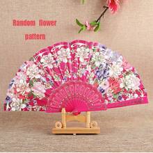 1pc Large Handheld Floral Folding Fan, Handheld Carnival Fan, Suitable For Music Festivals, Carnivals, Weddings, EDM Events, Dancing, Decoration, Performance And Gifts - Silk Fabric Pressed Flower Folding Fan - View 10