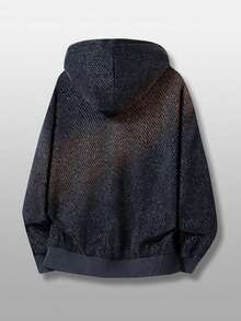 Men's Spring/Autumn Outdoor Hooded Jacket, Casual Fashion Minimalist Jacket - Black - View 3