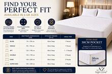 Microfiber Quilted Mattress Protector 30 Cm Deep Fitted Elasticated All Bed Size Mattress Cover - White - View 5