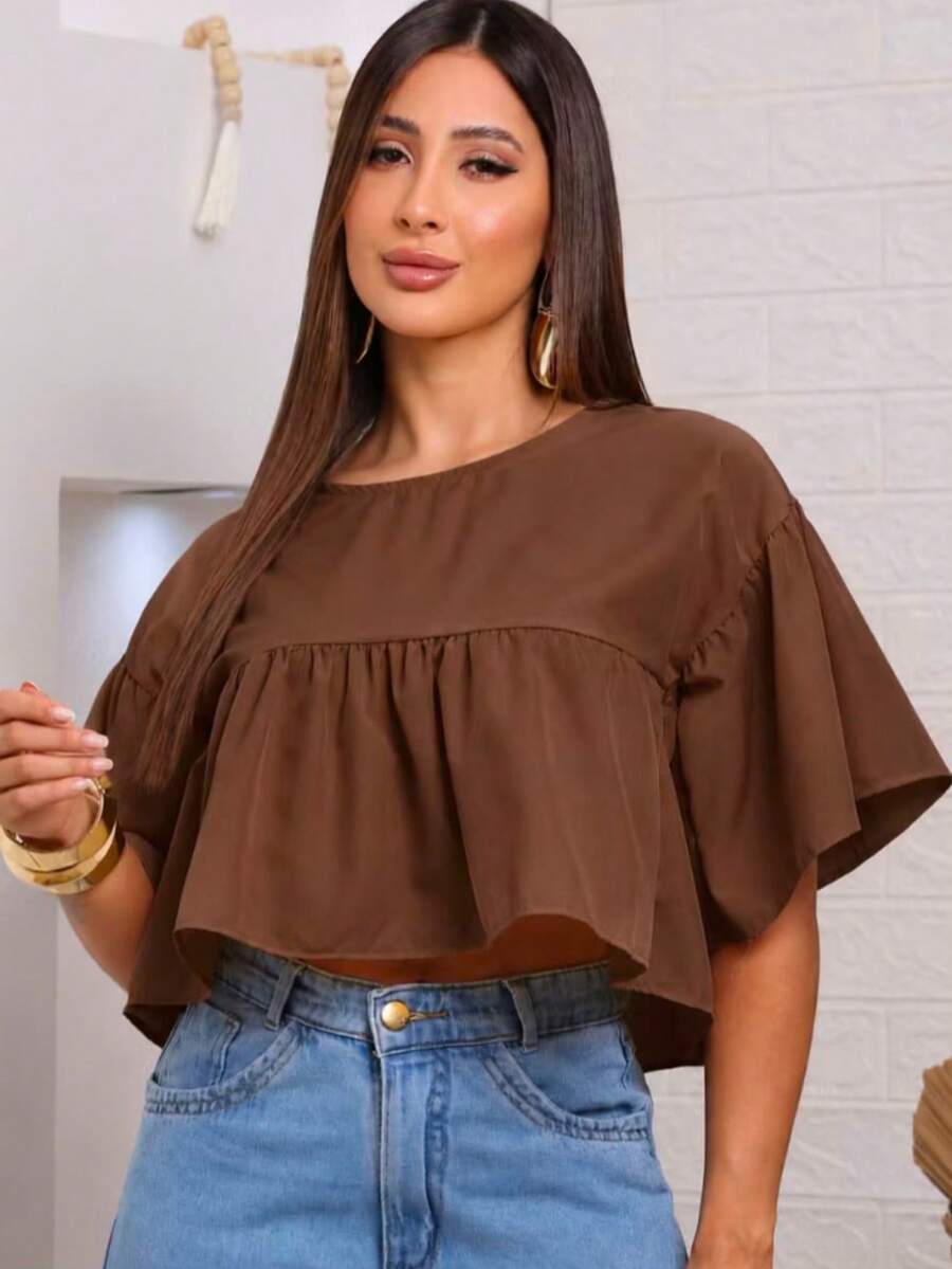 Women Blouses & Shirts - 棕色 - 查看 1