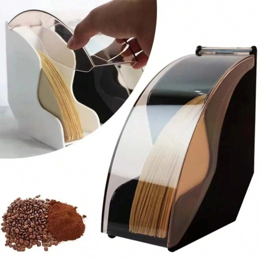 1PC Coffee Filter Holder Durable Conical Filter Paper Storage Box Perfect Storing Coffee Filters Accessory Rack For Home Office Shop - Black - View 1