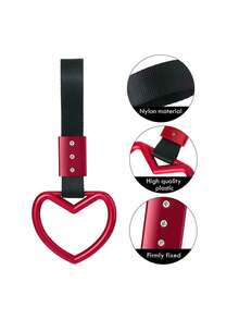 1pc Heart-Shaped Car Handle With Drift Pendant, Rear Bumper Warning Ring Decoration, Broken Heart Handle Interior Accessory For Subway, Bus, Car - Multicolor - View 9