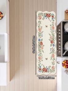 DAJIANG 1pc Floral Fresh Long Runner Rug, Suitable For Bathroom, Kitchen, Outdoor, Hallway, Bedroom, Living Room, Machine Washable Easy Clean Non-Slip Entryway Mat, Bedroom Autumn Decor Rug Accessory - Multicolor - View 16