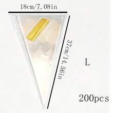 30/50/100/200pcs Transparent Plastic Cone-Shaped Candy Popcorn Bags With Gold Twist Tie, Triangle Candy Bags, Ice Cream Bags, Popcorn Bags, Various Small Snack Bags (With Twist Tie), Reusable Transparent Triangle Candy Bags Suitable For Party, Wedding, Birthday, Holiday Gift Packaging - View 16