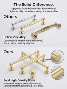 11/14/21cm, Copper Brushed Gold T-Shaped Cabinet Handle, Modern Luxury High-End Wardrobe Handle, Durable Zinc Alloy Cabinet Drawer Door Handle - Comfortable Grip, Sturdy And Durable, Elegant Design, Easy Installation, Suitable For Home And Office Drawers, Cabinets, Wardrobes, Desks. Versatile Durable Cabinet Furniture Handle, Easy To Install Practical DIY Men's Tool - Multiple Styles - View 6