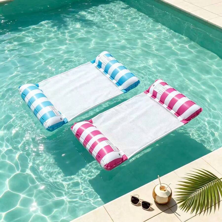 Adult PVC Inflatable Floating Bed, Suitable For Swimming Pool & Beach, Portable Without Power Source, Comfortable Durable Lightweight, Relaxation, Quick Inflation, Suitable For Adults