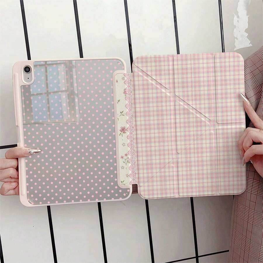 Lace Y-Fold Tablet Protective Case With Pen Slot, Compatible With IPad 10th Gen Smart Case/11(A16 2025)/Compatible With Samsung Galaxy S9/S7/S10+/Compatible With Xiaomi/Compatible With Huawei