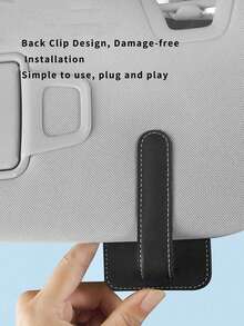 1pc Car Storage Bag, Multifunctional Fashion Glasses Holder, Compact Space-Saving Design, Dual Slot, Strong Magnetic Closure, Easy Access, Practical Car Accessory - A - View 8