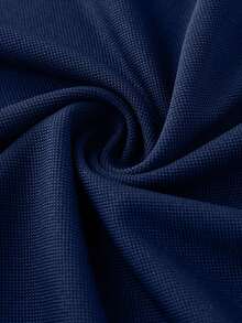 Kemeja Henley Lengan Panjang Longgar Polos Kasual Pria Warna Biru Tua dengan Kancing Depan - Navy Blue - View 6