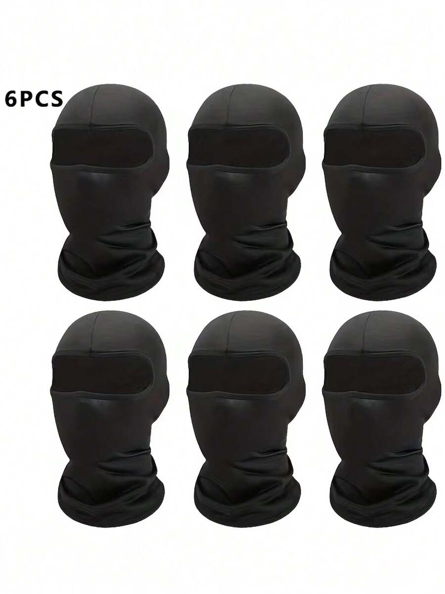 Balaclava Tahan Angin dan Bernapas 6pcs/4pcs/1pc - Masker Ski Poliester Elastis, Tersedia Berbagai Warna, Cocok Untuk Pria Dan Wanita, Sempurna Untuk Mengendarai Motor, Bersepeda, Snowboarding Dan Kostum Halloween - MultiWarna - View 1