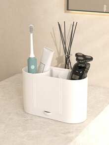 Toothbrush Holder, Suitable For Bathroom Vanity, Countertop Storage Rack, Wall-Mountable, Multi-Functional Storage, Can Hold Electric Toothbrush, Toothpaste And Razor, Bathroom Accessories - Multicolor - View 7