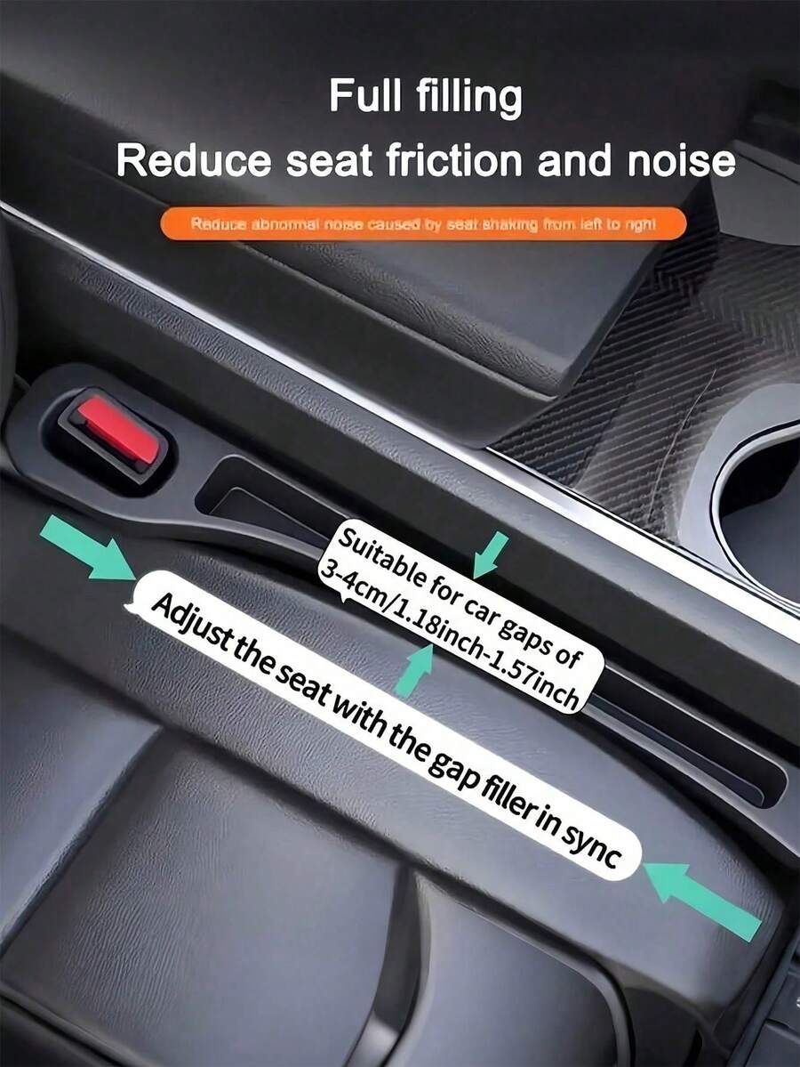 1 Pair Car Seat Gap Filler Anti-Leak Anti-Drop Device! Fill Gaps, Sealing Strips, Storage And Edge Gap Storage, Essential Practical Car Interior Accessory. [Recommended By Car Enthusiasts]