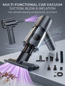 CHIGO 8pcs High Power Wireless Handheld Vacuum Cleaner Replacement Heads, 2-In-1 Blow And Suction Function, Equipped With HEPA Filter, USB Charging. Portable Sofa, Chair And Home Cleaning Blower. Stylish Design, Durable And Sturdy, Combining Convenience And Performance. Car Vacuum, Keyboard Cleaning, Lightweight Design, Compact Structure, Efficient Filter, Brushless Motor, Dust Collector, Suitable For Tech Enthusiasts And Pet Owners. - Handheld All-in-one - View 3