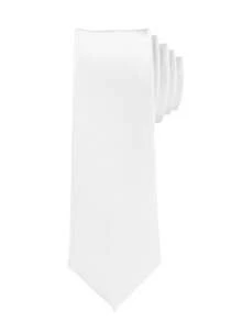 1PC Men's Solid Color Tie, Business Formal Narrow Tie (4cm) - White - View 1