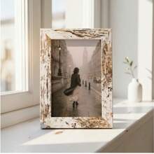 American Country Distressed Wood Grain Photo Frame | Vintage Photo Display Frame | Desktop Decor | Family Travel Keepsake Decorative Frame (Random Distressed Pattern) - A - View 3