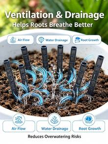 20pcs High-Quality Plant Aeration Tubes, Prevent Root Rot And Overwatering, Promote Root Health, Dry-Wet Cycle Gardening Tool - A - View 8