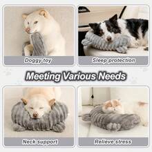 1pc Dog Calming Pillow,Soft And Neck-Friendly,Washable Pet Neck Pillows,14"X9" | Fluffy High Density Pet Bed Pillow For Small Medium Large Dogs And Cats,Calming Pillow For Senior Pup Puppy Kitten,Gray - Multicolor - View 6