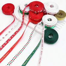 5Yard/Roll 15style Christmas Grosgrain Ribbon Snowflake Christmas Tree Wrapping Ribbon Soft Craft Ribbon Christmas Polyester Satin Golden Silvery Ribbon Hair Bow Clip Accessory For Christmas Gift Packing DIY Craft Home Decor - Christmas Edition - View 6