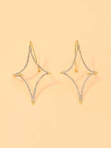 European And American New Style Four-Pointed Star Hanging Earrings, High-End Rhinestone Star Earrings Jewelry - Four-pointed Star - View 2