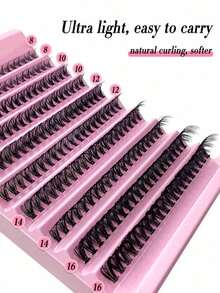 Miss Wink 80/140/200pcs 40D Soft Curly False Eyelashes, 8-16mm Mixed Length, 4/7/10 Rows, 0.07mm Diameter, Lightweight 3D Effect, Create Natural To Bold Makeup Look, Suitable For Daily Wear Or Special Occasions - D - View 2