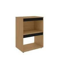 Gabinete Cooktop Adriana Amêndoa/Preto C/Tampo Fogão 4 ou 5 Bocas - AJL Móveis - Marrom Claro - Visão 3