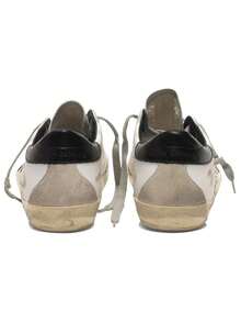 Golden Goose Super-Star Women's Sneakers, White/Black Leather Lace-Up Casual Shoes For Everyday Wear - Default - View 4