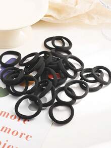 200/100/100/20pcs Black Thick Seamless High Elasticity Non-Slip No-Mark Hair Ties, Strong Stretch Hair Bands For Thick Hair, Women's Hair Accessories For Daily Work, Sports, Fitness, Yoga, Running, Nylon Hair Rope Set - Black - View 4