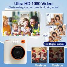 Kamera Instan Anak 1080P, Printer Foto Multifungsi Portabel untuk Balita, Hadiah Fotografi untuk Anak Laki-laki dan Perempuan Usia 3+, Mainan Kamera Ringan dan Lucu untuk Natal, Ulang Tahun, Tahun Baru - MultiWarna - View 6