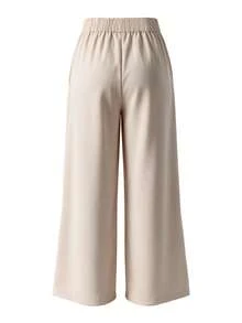 Women's Solid Color Pleated Casual Versatile Daily Wear Long Pants - Apricot - View 9