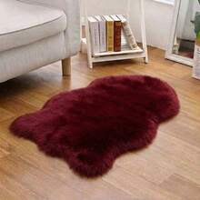 1pc Burgundy Plush Rug, Soft Faux Rabbit Fur Asymmetrical Carpet, 1-5cm Trimming Tolerance, Suitable For Christmas, Thanksgiving And New Year Decoration, Soft And Skin-Friendly, Home Decor Rug For Living Room, Bedroom, Bathroom Or Kitchen, Multiple Colors Available, Bedroom Carpet, Decorative Rug, Small Rug, Carpet, Home Decor, Living Room Rug - Burgundy - View 8
