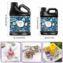 UV Resin Kit 250g/500g Crystal Clear Hard Low Odor, Ultraviolet Epoxy For Jewelry Making Pendants DIY Crafts Casting Molds - A - View 3