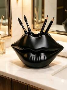 3D Printed Lip-Shaped Makeup Brush Holder, Sexy Lip Sculpture Decorative Storage Box, Romantic Valentine's Day Gift, Vanity Art Decor - Multicolor - View 5