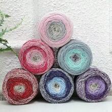 200g Galaxy Gradient Glitter Yarn, Handmade Crochet Material, Cotton Yarn, Gradient DIY Round Hollow Cotton Yarn For Bags - 1 Piece - View 4