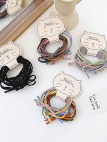 6/24pcs Sweet Girl Elastic Ponytail Hair Ties, Minimalist Basic Bow Hairbands, Candy Color High Elasticity Hair Accessories - Multicolor - View 8