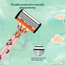 6-Layer Progressive Manual Razor With Ergonomic Handle, Easy To Clean, Leaves Skin Ultra-Smooth. Replaceable Blades, Ideal Holiday Gift, A Must-Have For Male And Female - Multicolor - View 3