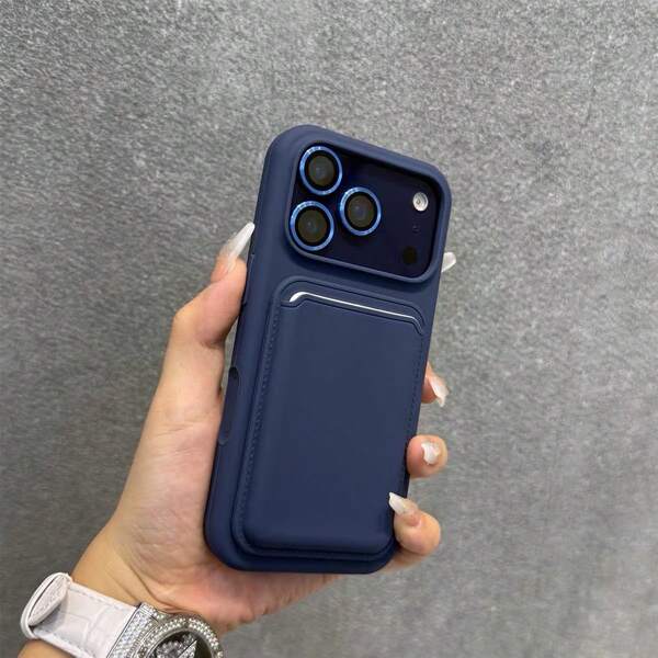 Luxury Silicone Magnetic Wireless Charging Card Holder Phone Case Compatible With IPhone 18 17 Pro Max 17 Pro 17 16 15 14 13 12 11 Pro Max 16 15 14 Plus Magnetic Back Cover
