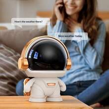 Altavoz Bluetooth con Diseño de Astronauta - Mini Portátil con Subgraves, Luces LED, Ideal para Escritorio y Decoración - Blanco - Ver 2